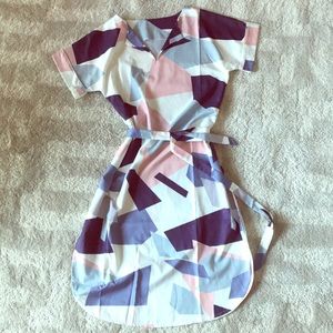 Pastel print midi dress